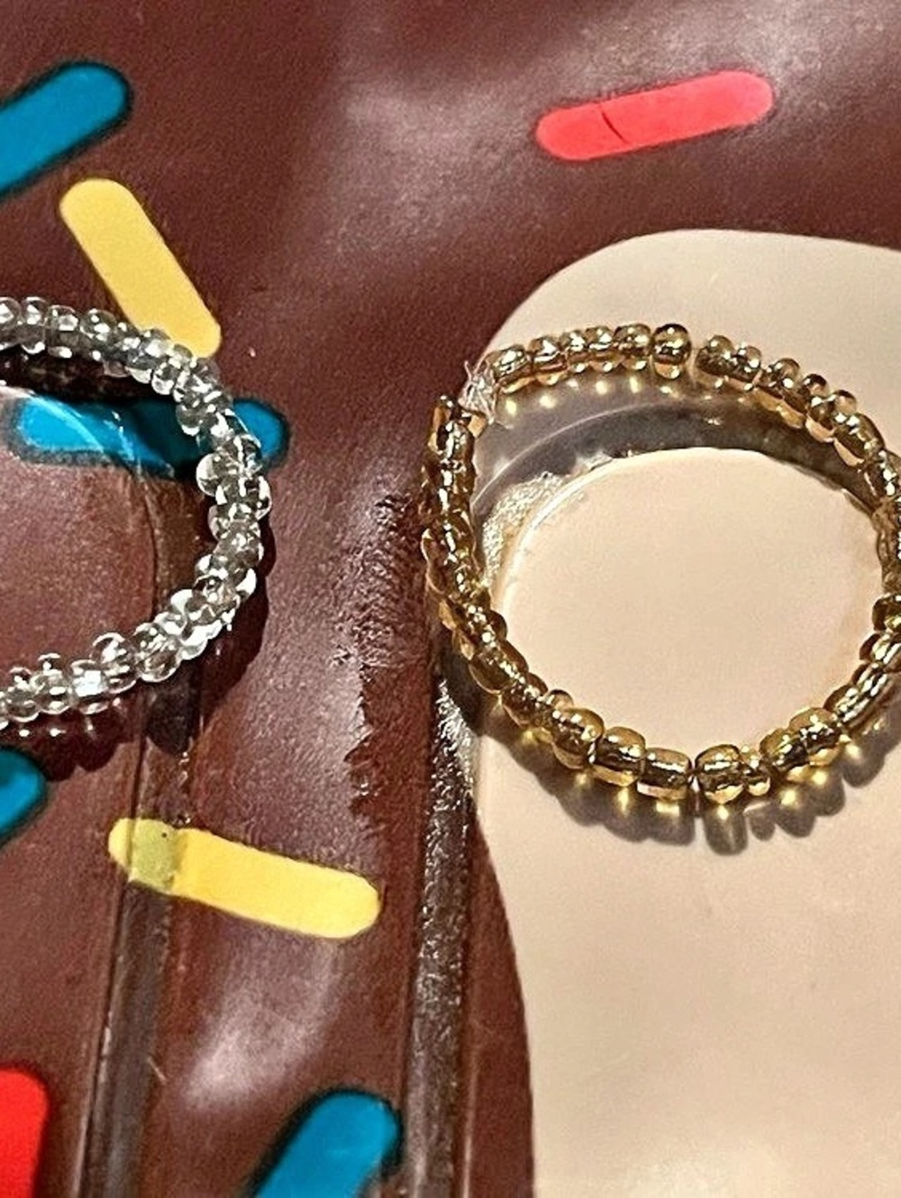Beaded Stackable Rings in Gold & Silver Like New
